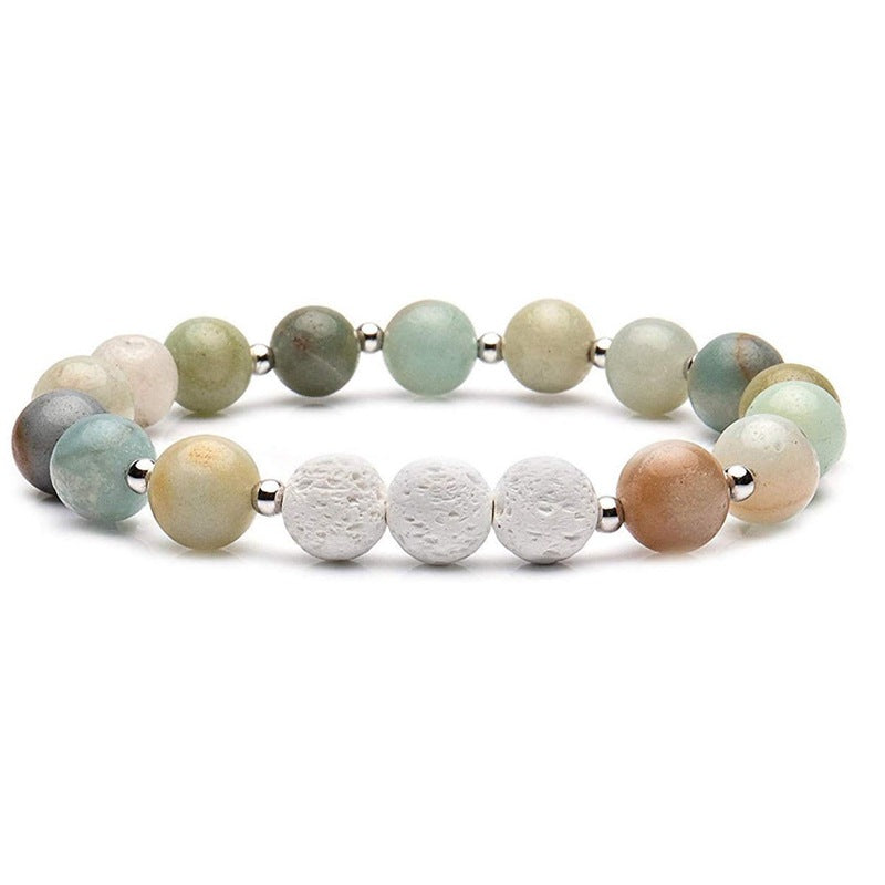 Women's & Men's Volcanic Rock Couple Beaded Elastic String Bracelet