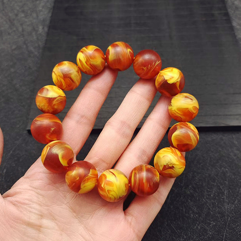 Women's & Men's Mobile Perfume Ambergris Amber Round Beads Aroma Buddha Bracelet