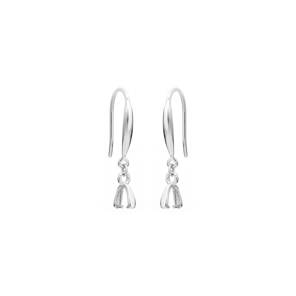 Sterling Sier Stamping Clipped Button Classic Style Personalized Ear Hook