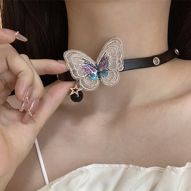 Peach Heart Jelly Female Rivet Millennium Clavicle Chain Necklaces