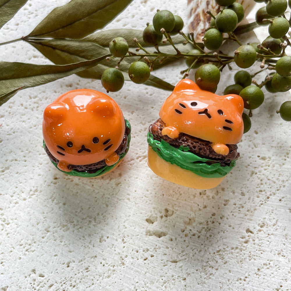 Toy Panda Hamburger Cat Head Pizza Resin Jewelry Accessories