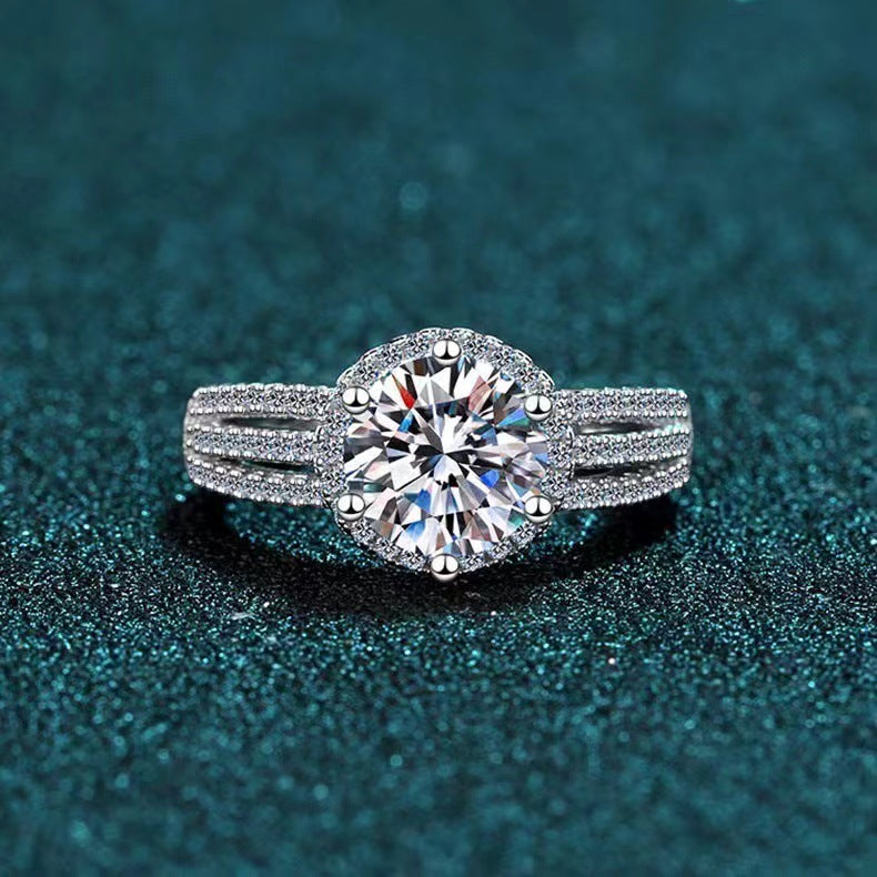 Broadcast Fashion Luxury Female Eight Hearts Arrows Ring