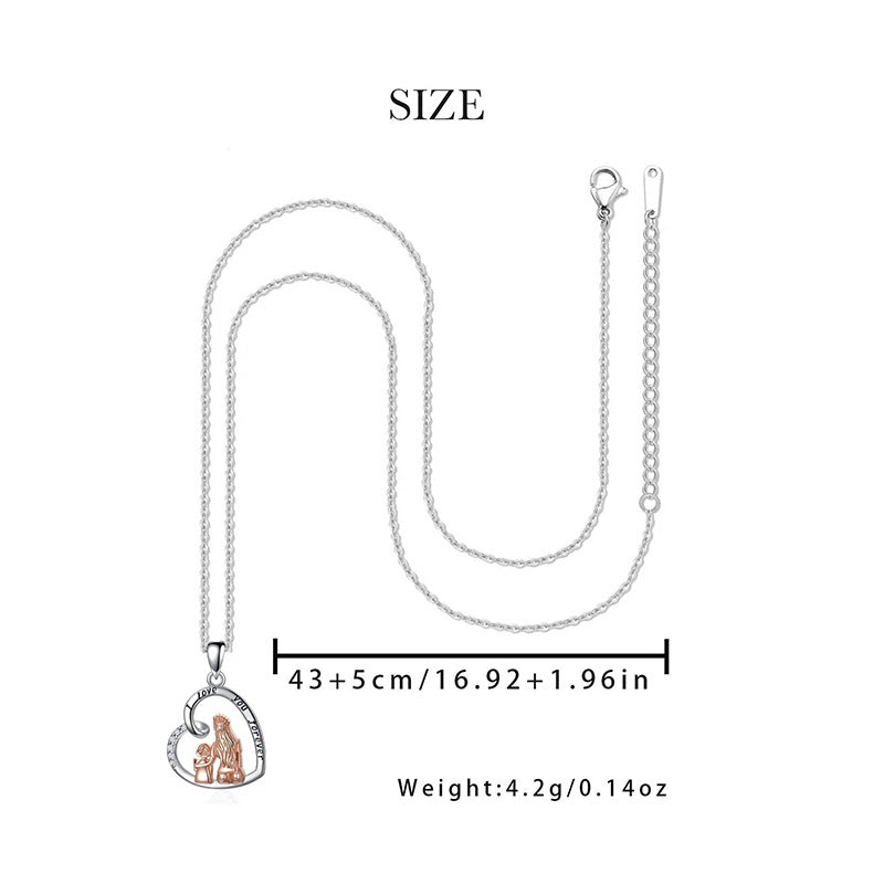 Warm Heart-shaped Mother Daughter Two-color Electroplated Clavicle Chain Necklace