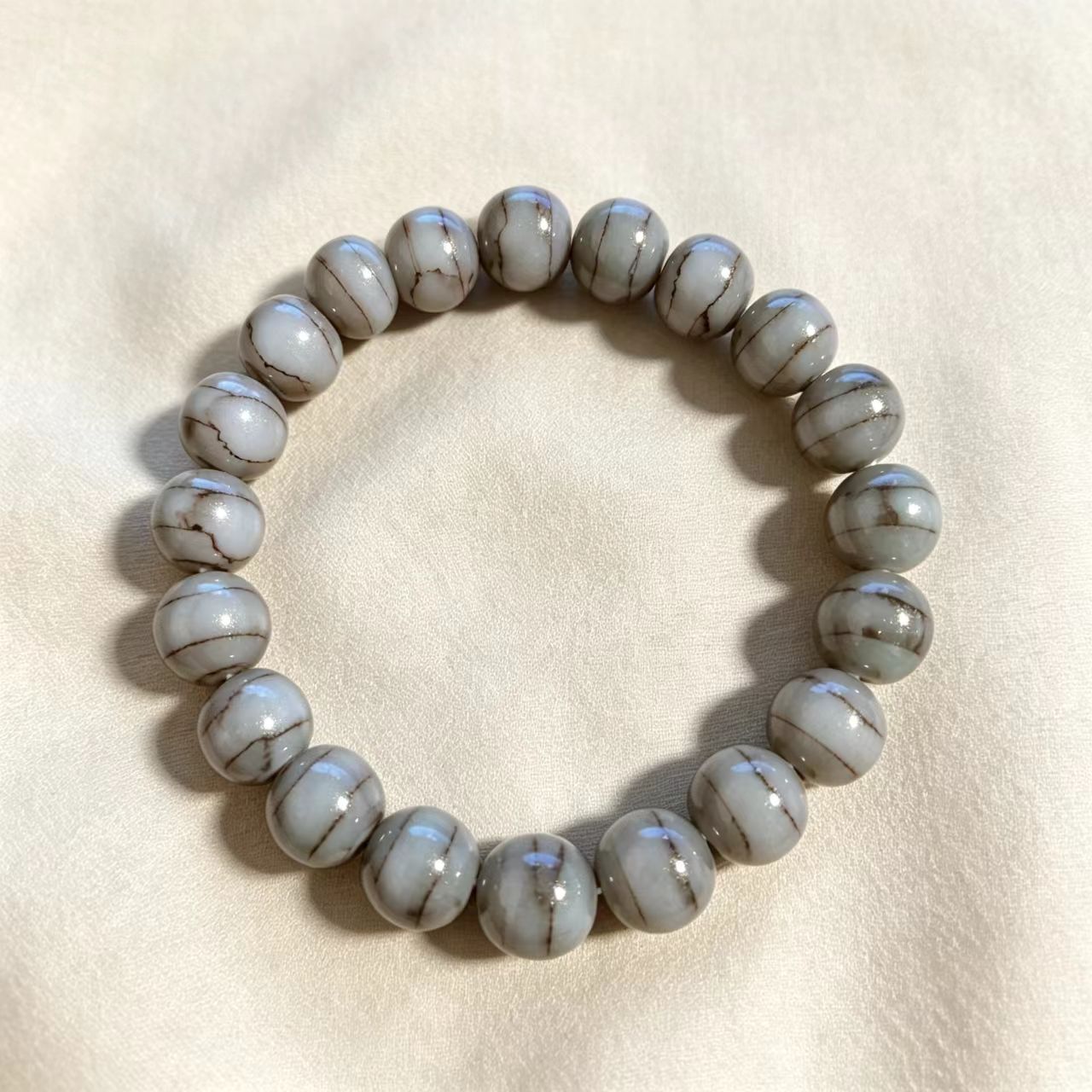Women's & Men's Rainbow Color Glazed Single Circle Glass Simple Live Streaming Drainage Bracelet