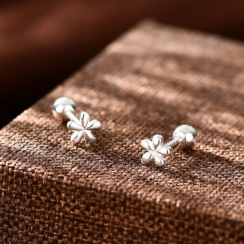 Women's Simple Korean Style Mini Flowers Ear Small Bone Sleeping No Rings