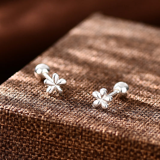 Women's Simple Korean Style Mini Flowers Ear Small Bone Sleeping No Rings