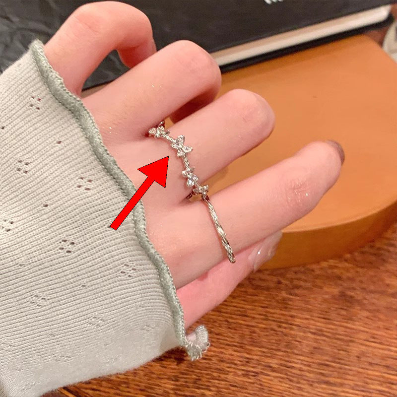 Style Pearl Zircon Butterfly Female Niche High-grade Rings