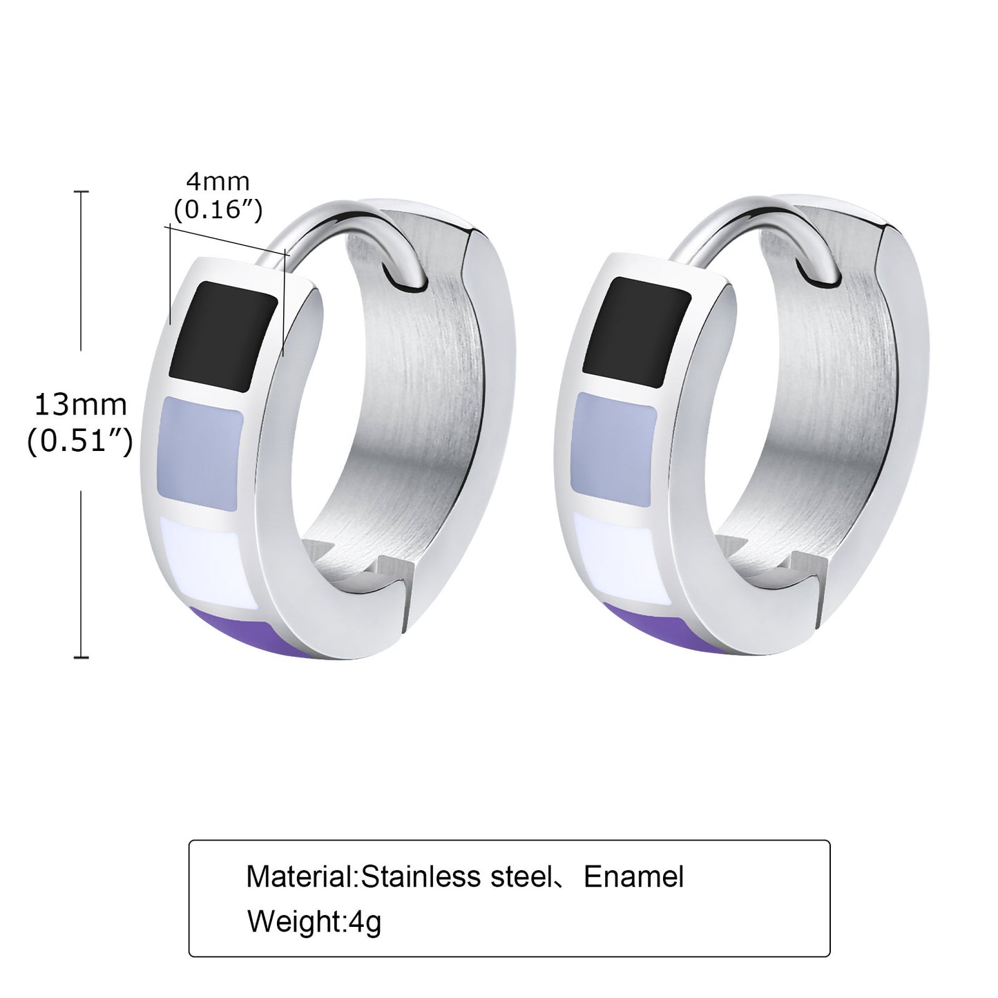Women's & Men's Stainless Steel Color Eardrop Colorful Flag Earrings