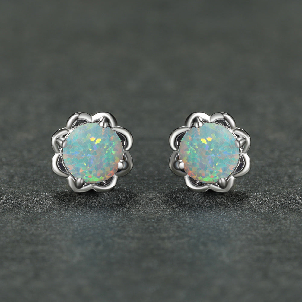 Opal Luxury Flower Creative Imitation Woman Stud Earrings