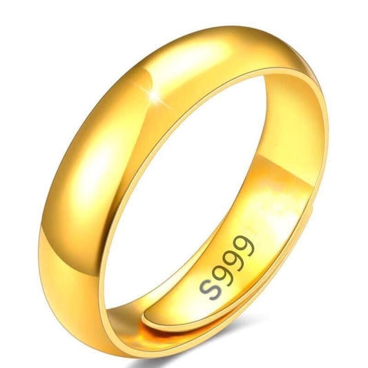Women's & Men's Stall Alluvial Smooth Opening Accessories Gold-plated Rings