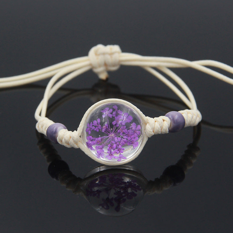 Flower Starry Sky Eternal Crystal Glass Bracelet