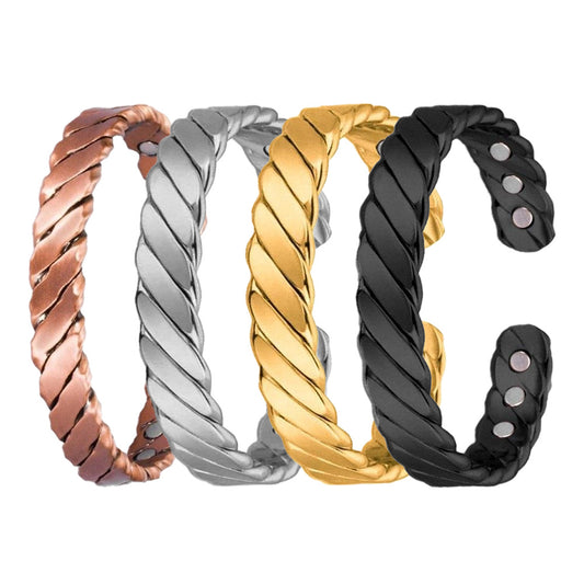 Environmental Protection Alloy Fashion Trend Open Optional Striped Magnet Bracelet