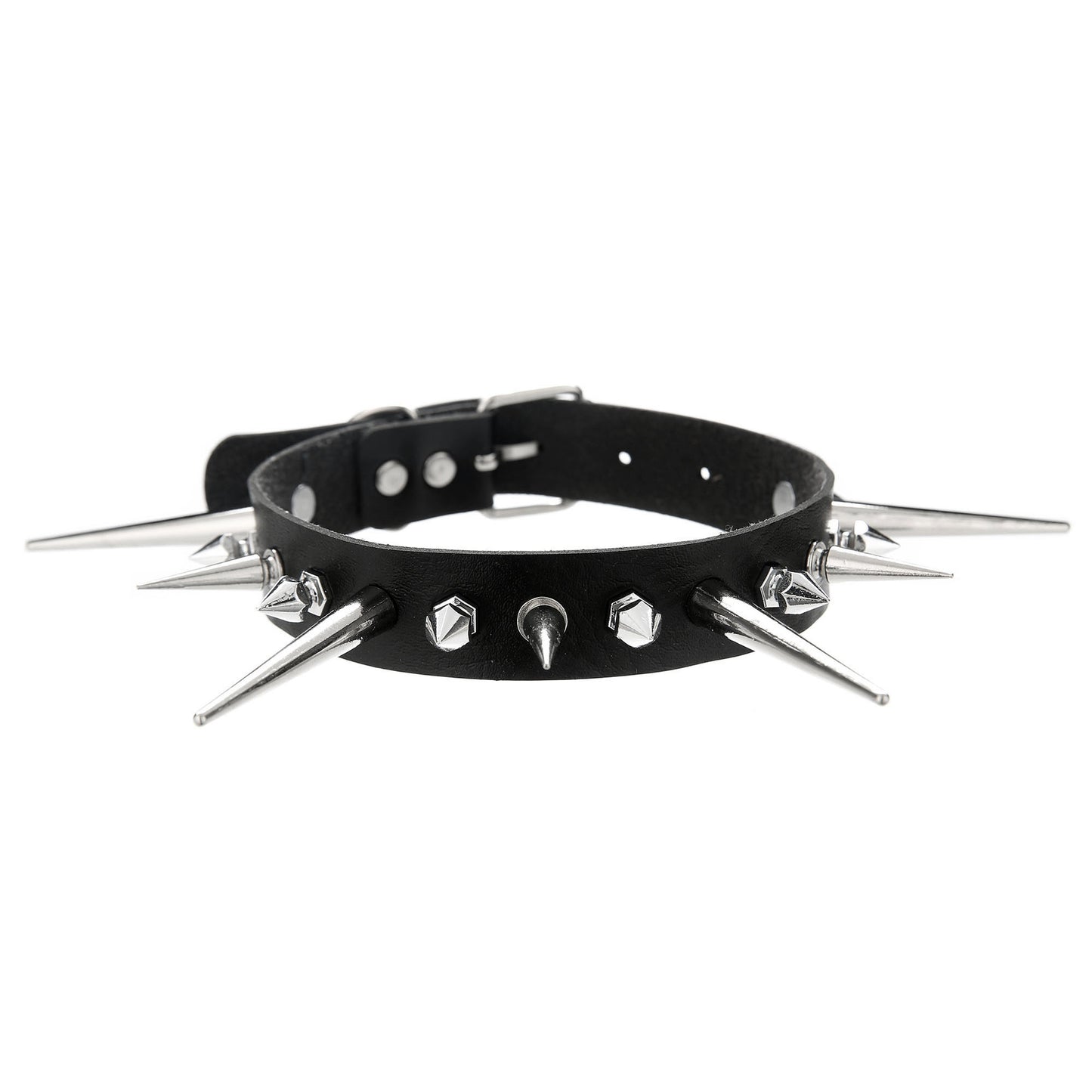 Punk Gothic Long Short Rivet Spike Collar
