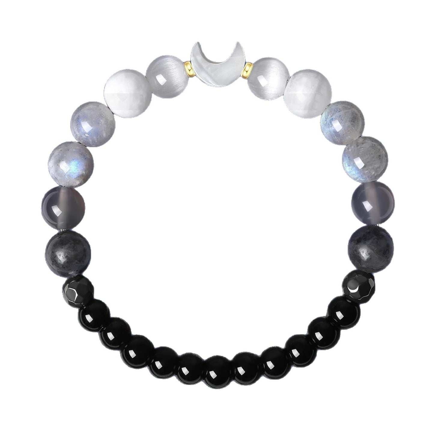 Natural Stone Obsidian Opal Beaded Cycle Encourage Elastic String Glitter Bracelet