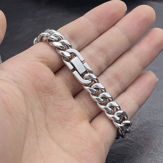 Men's Cuban Link Chain Stainless Jewelry Buckle Necklaces
