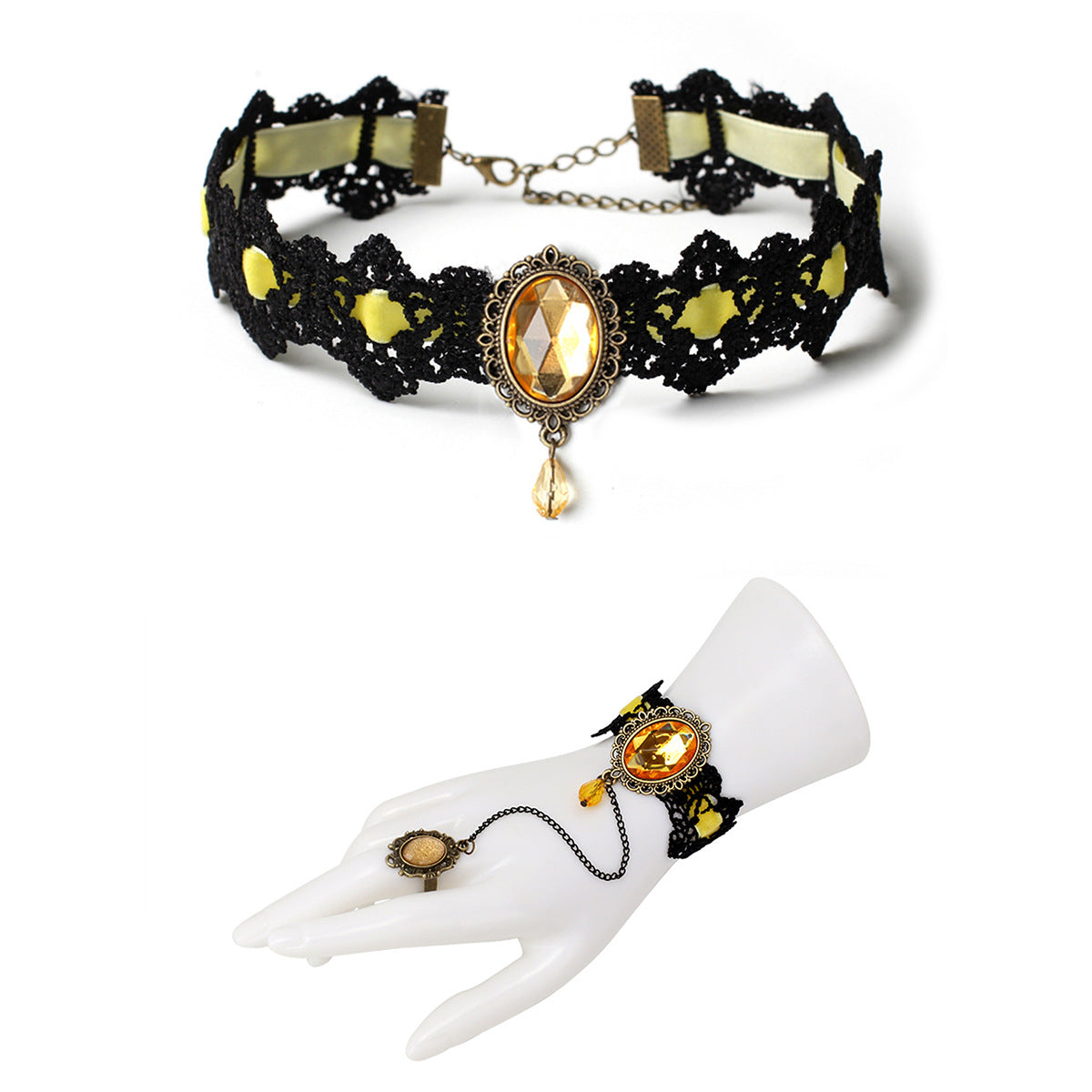 Gothic Dark Style Lace Combination Unique Design Jewelry Set