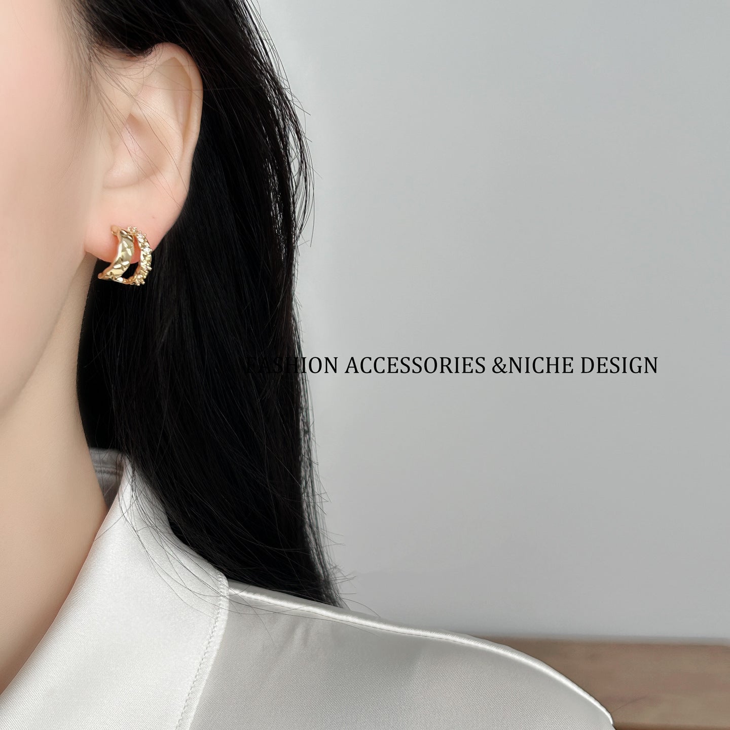 Plaid Elegant Exquisite Light Luxury High-grade Earrings