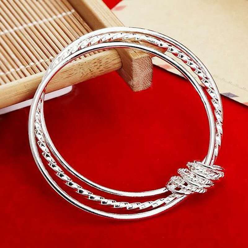 Women's Ethnic Style Sier-plated Miao Carven Design Starry Sier Bracelets