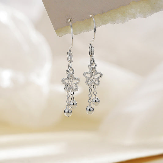 Blossom Tassel Spring Romantic Plum Flower Round Beads Face Ear Hook