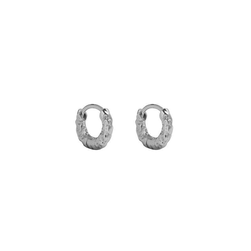 Women's Korean Niche Design Minimalist Geometric Round Textured Earrings