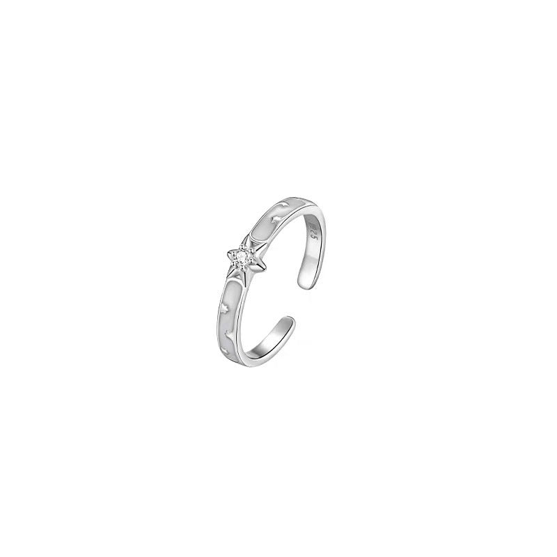 Swear The Star Couple Simple Enamel Rings