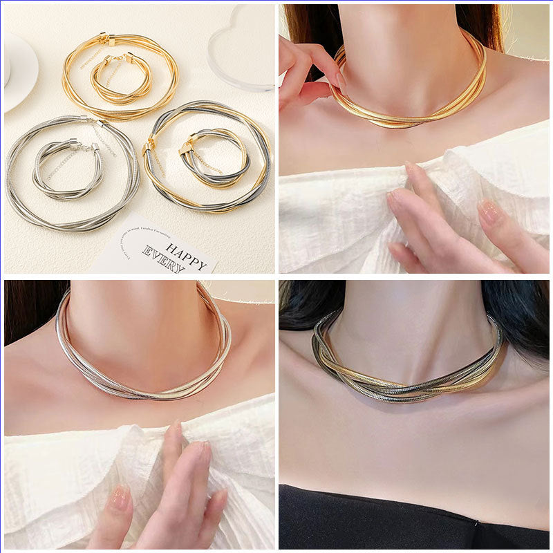 Winding Spring Light Luxury High-grade Metal Necklaces