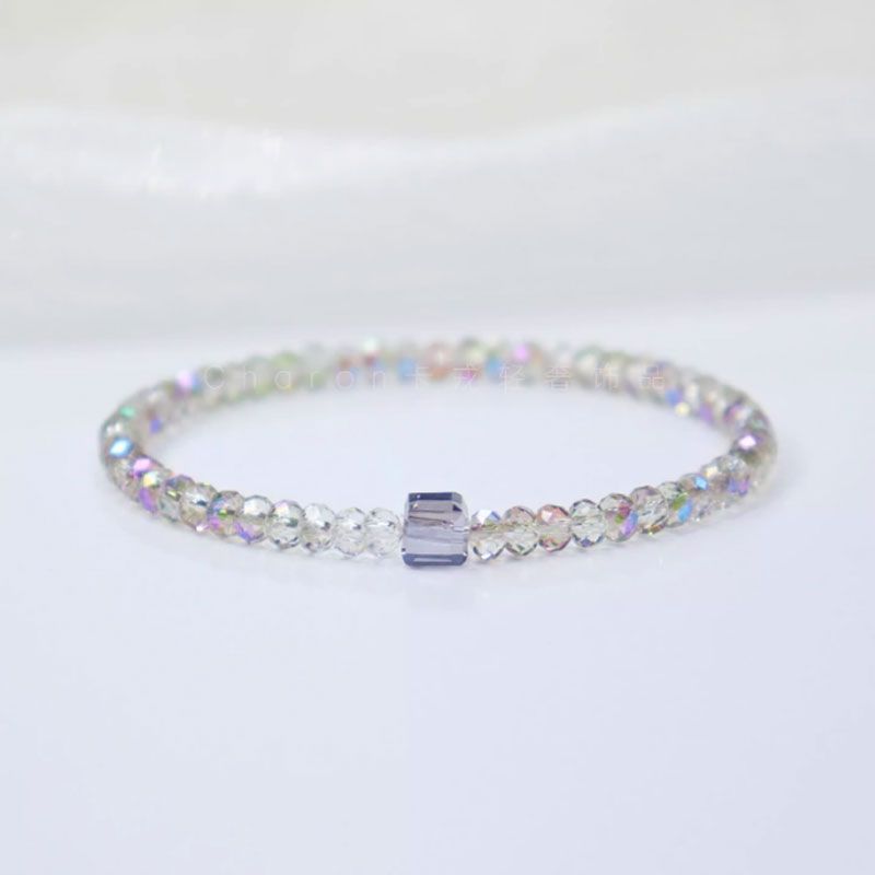 Women's Korean Elegant Couple Crystal Beaded Elastic Bracelet