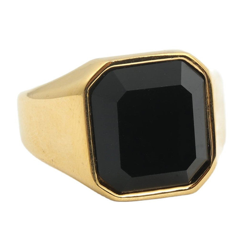 Men's Steel Gemstone Retro Trendy Personality Punk Rings