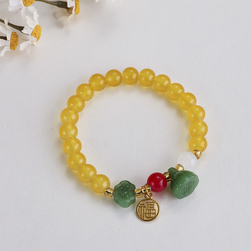 Peace Buckle Imitation Jade Lucky Fortune Bracelets