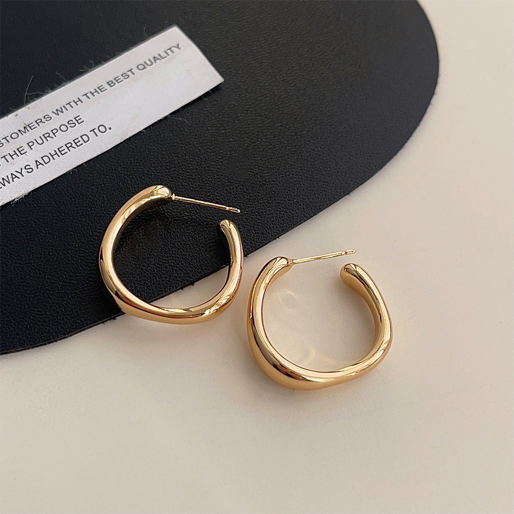 Women's High-grade Metal Simple For Light Luxury Minority Minimalist Style Earrings