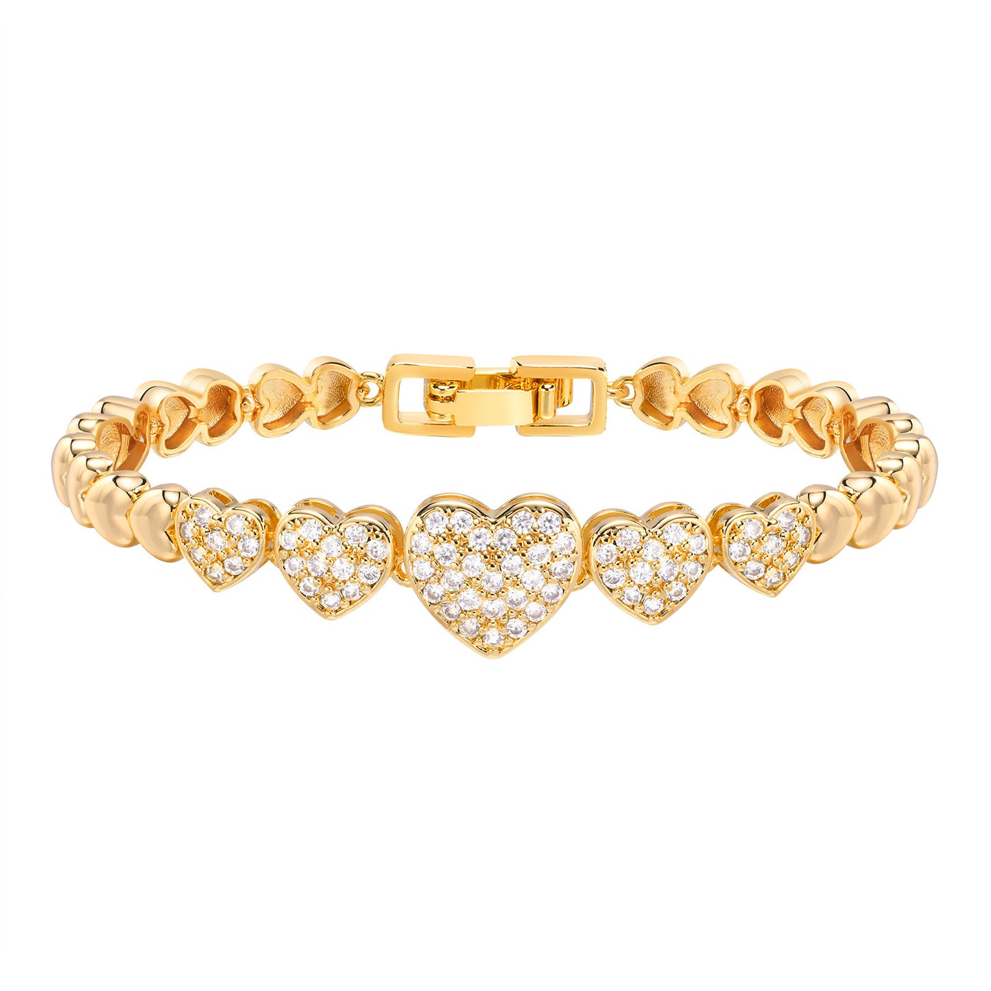 Women's Diamond Copper Square Zircon Golden Snake Bracelets