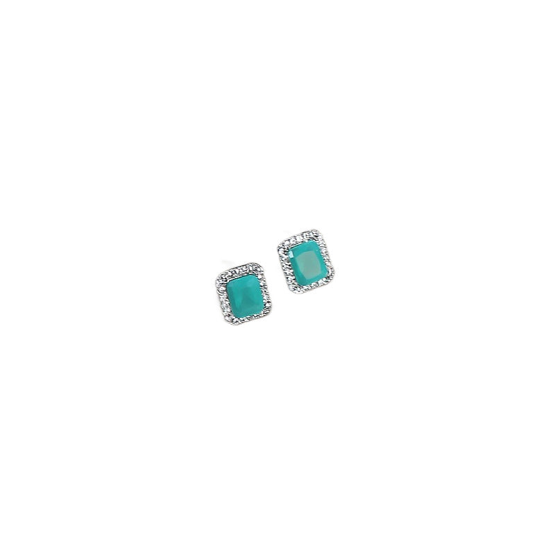 Women's Jelly Blue Zircon Three-piece Ear Simple All Necklaces
