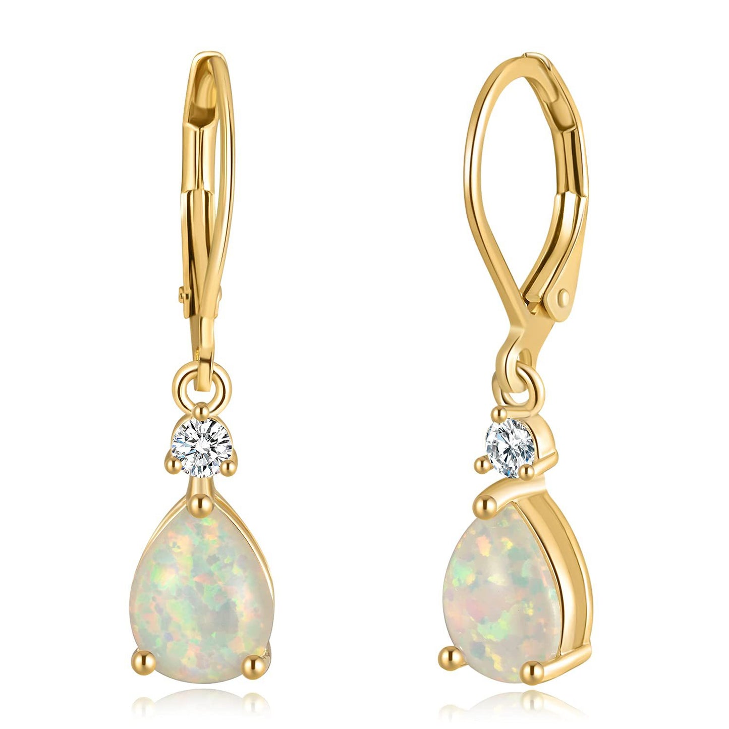 Women's Popular White Opal Drop Single Stud Earrings