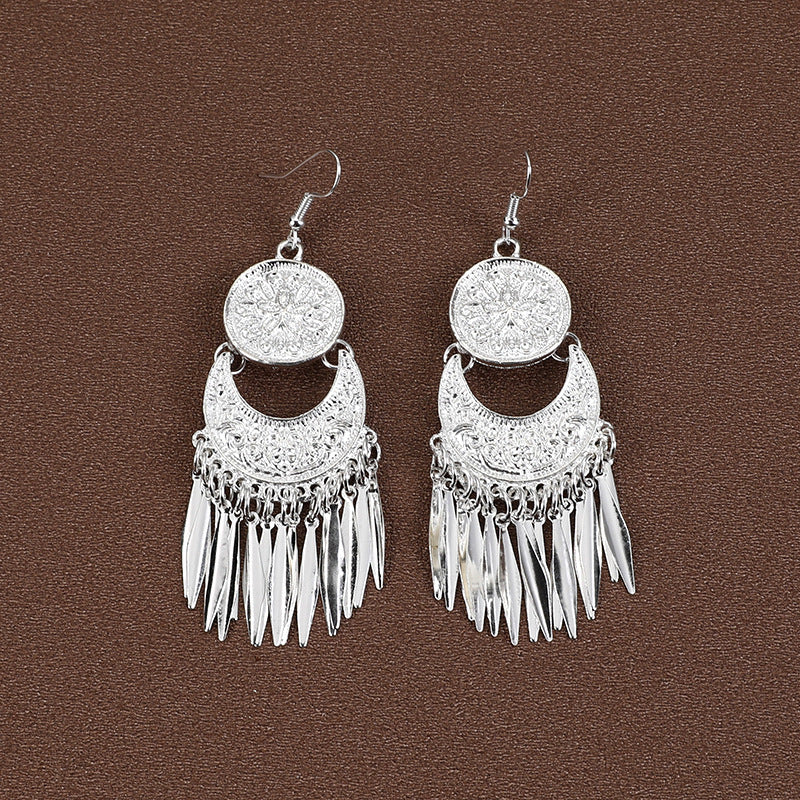 Minority Style Miao Sier Tassel Retro Personality Yunnan Summer Earrings