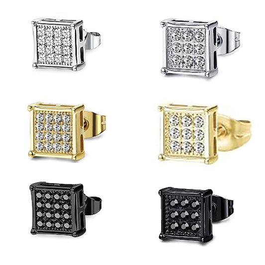 Women's & Men's Titanium Steel Ear Rhinestone Niche High-grade Earrings