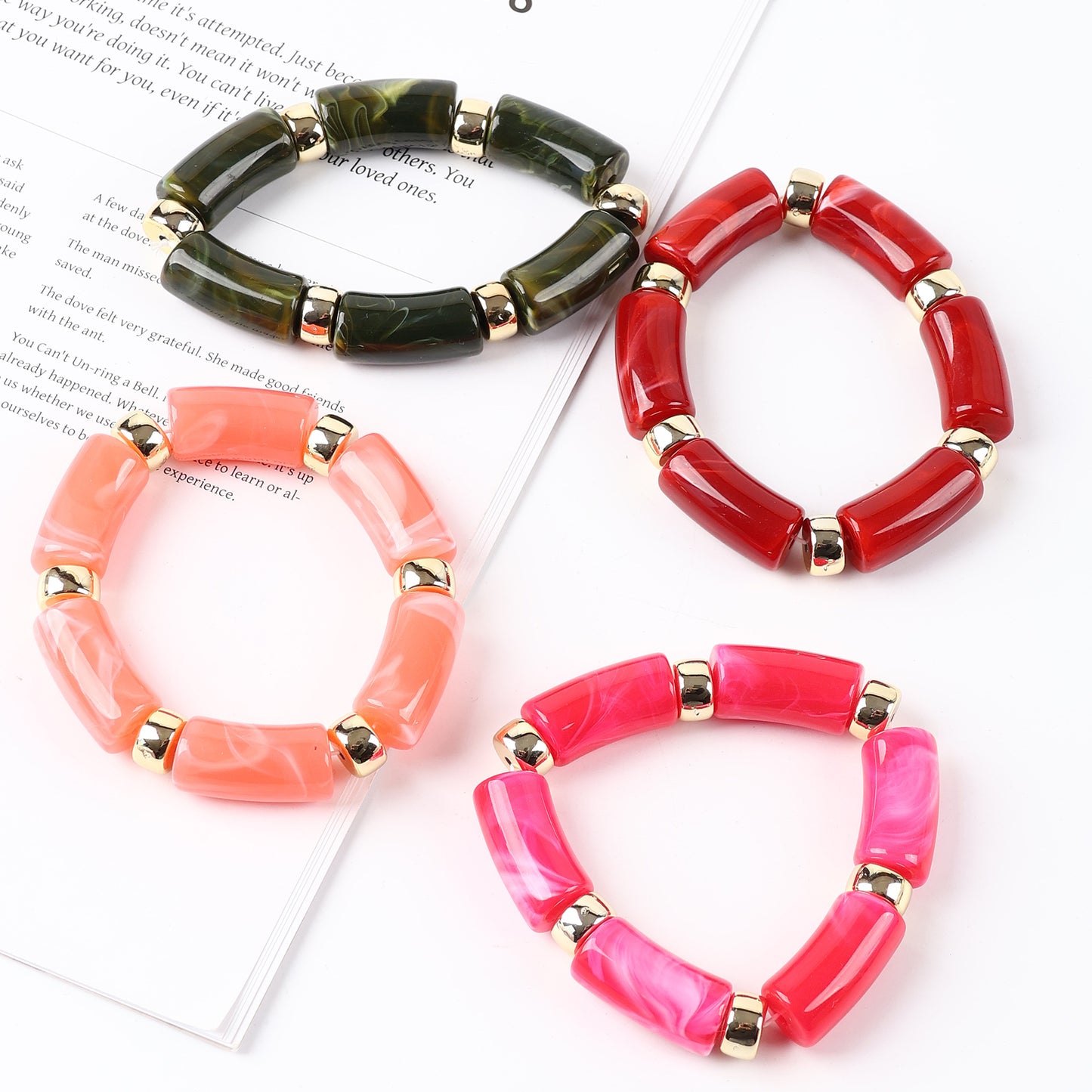 Acrylic Handmade Exaggerated Color Matching Design Bracelet