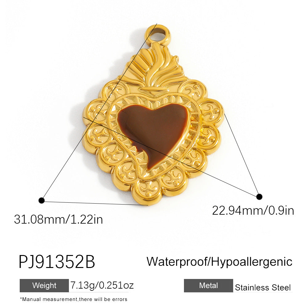 Inlaid Color Diamond Candy Moon Heart Earrings