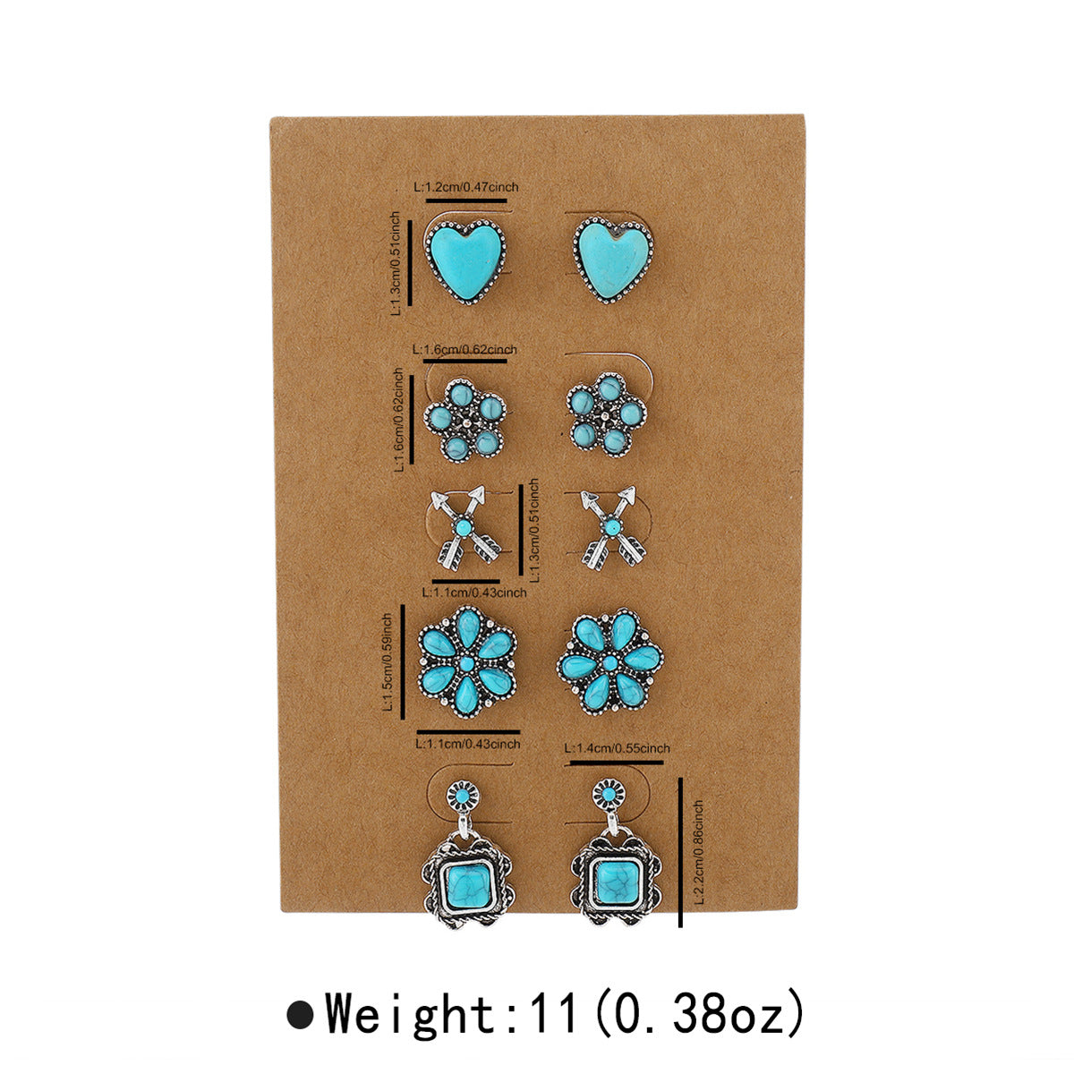 Heart Water Drops Geometric Pairs Earings Stud Earrings