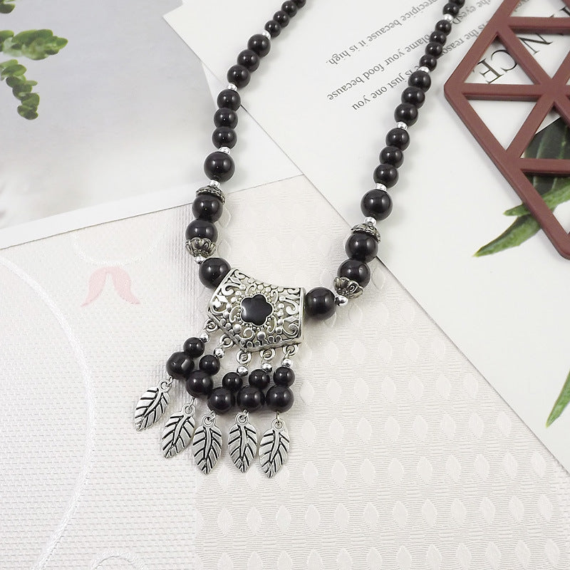 Ethnic Tibetan Colorful Beads Female Phoenix Necklace