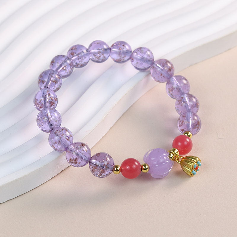 Female Fragrant Gray Colored Glaze Chinese Style Bracelet