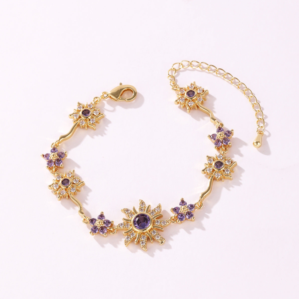 Heart Eight Awn Star Sun Zircon Female Niche Trendy Design Bracelet