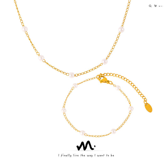 Style Elegant Niche Minimalist Gentle Shell Pearls Jewelry Set