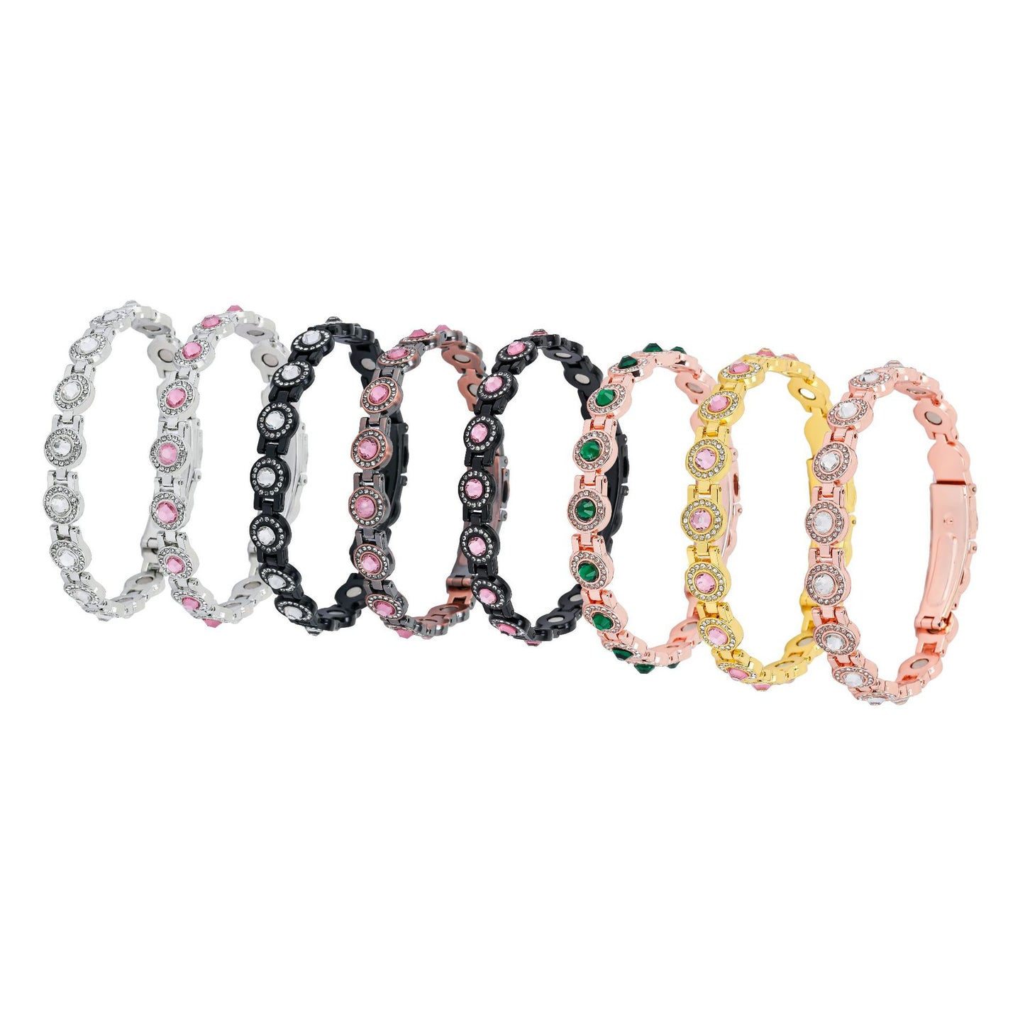 Women's Round Full Diamond Magnet Fashion Single Bracelet
