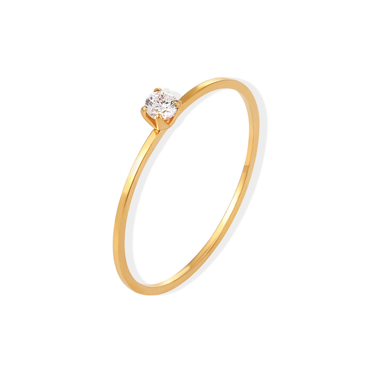 Elegant Single Diamond Stacked Female Fashion Personality All Match Index Ring