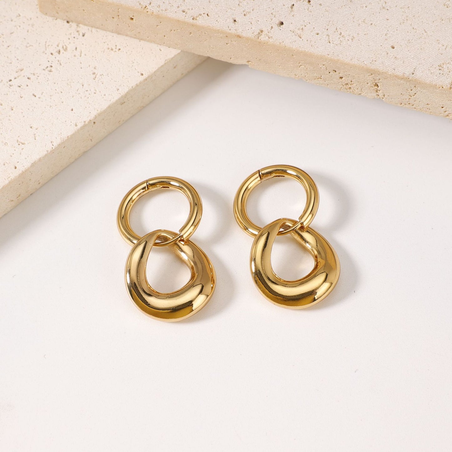 Women's Fashionable Stainless Steel Love Heart Flowers Eardrops Stud Earrings