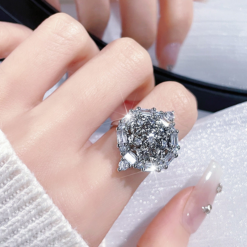 Women's Design Pairs Of Clover Exquisite Full Diamond Rings