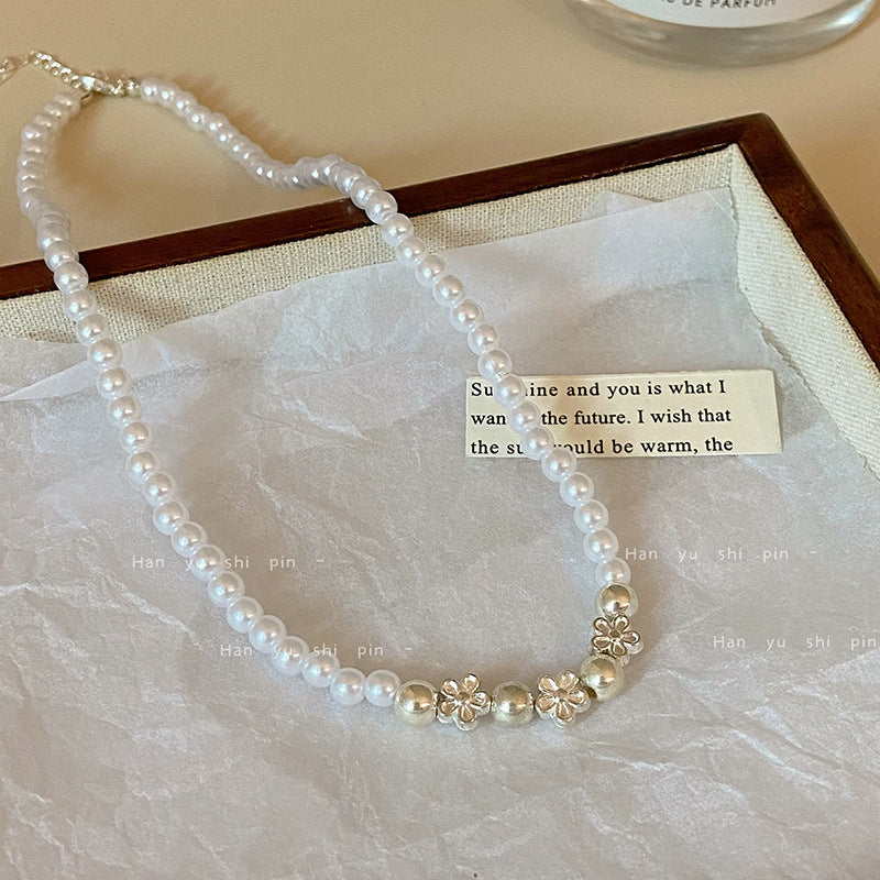 Women's Retro Pearl Affordable Luxury Fashion Temperament Wild Good-looking Clavicle Necklace