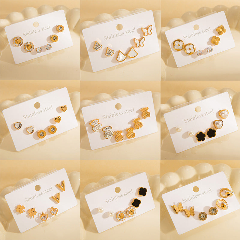 Titanium Steel Ear Exquisite Small Gold-plated Earrings