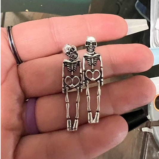 Halloween Ear Skull Retro Skeleton Simulation Earrings