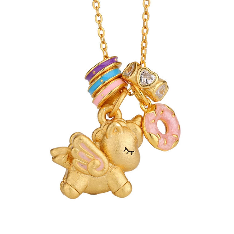 Enamel Sweet Dream Female Affordable Luxury Style Macaron Cute Necklace